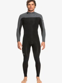 Quiksilver Wetsuits|3/2 Everyday Sessions Back-Zip Wetsuit Black/Gun Metal