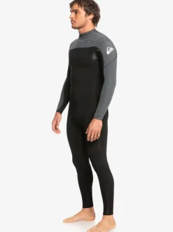 Quiksilver Wetsuits|3/2 Everyday Sessions Back-Zip Wetsuit Black/Gun Metal