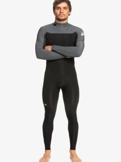 Quiksilver Wetsuits|3/2 Everyday Sessions Back-Zip Wetsuit Black/Gun Metal