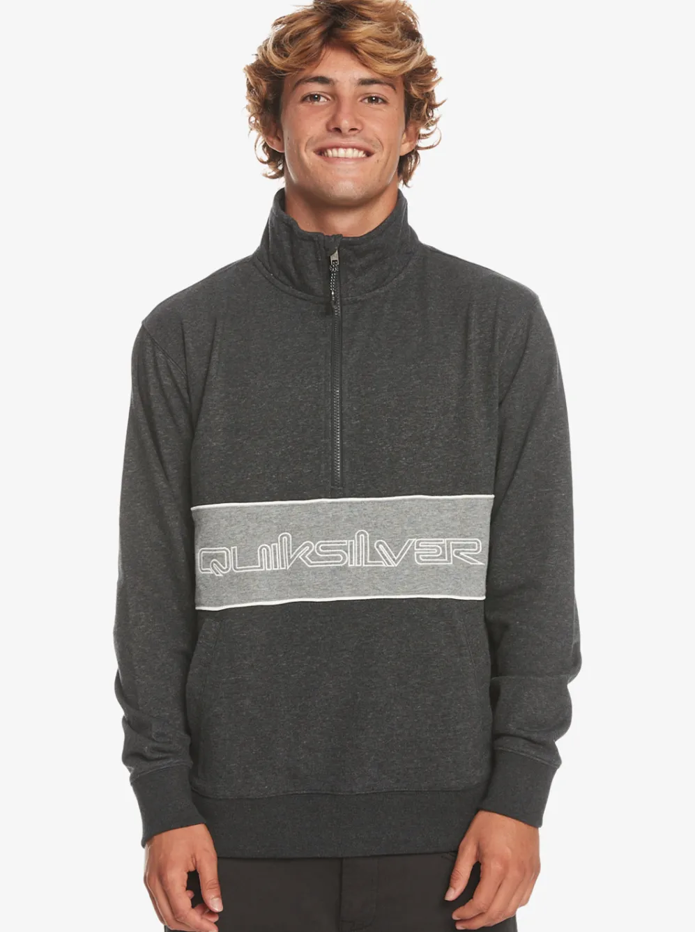 Quiksilver Sweatshirts & Hoodies|Bold Omni Half-Zip Sweatshirt Black Heather
