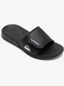 Quiksilver Sandals|Boy'S 8-16 Bright Coast Adjustable Slides Black/White/Black