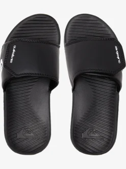 Quiksilver Sandals|Boy'S 8-16 Bright Coast Adjustable Slides Black/White/Black