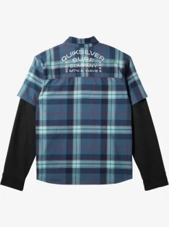 Quiksilver Shirts|Boy'S 8-16 Check This Up Oversized Long Sleeve Shirt Naval Academy Check This Up Ls