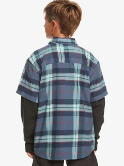 Quiksilver Shirts|Boy'S 8-16 Check This Up Oversized Long Sleeve Shirt Naval Academy Check This Up Ls