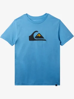 Quiksilver Tees|Boy'S 8-16 Comp Logo T-Shirt Azure Blue