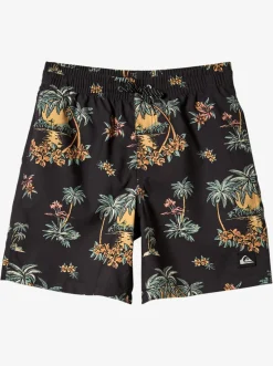 Quiksilver Boardshorts|Boy'S 8-16 Everyday Mix Vl 15Nb Elastic Waist Shorts Black Palm Spritz