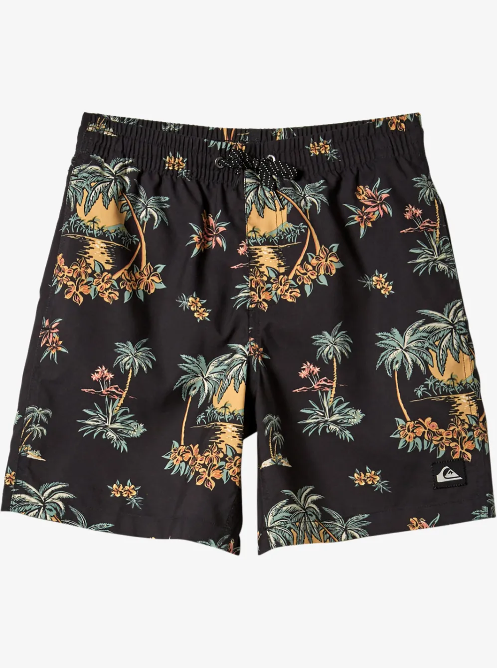 Quiksilver Boardshorts|Boy'S 8-16 Everyday Mix Vl 15Nb Elastic Waist Shorts Black Palm Spritz