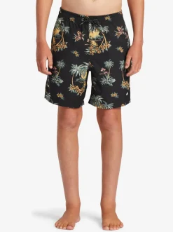 Quiksilver Boardshorts|Boy'S 8-16 Everyday Mix Vl 15Nb Elastic Waist Shorts Black Palm Spritz