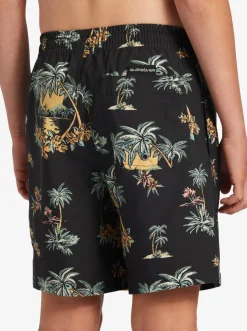 Quiksilver Boardshorts|Boy'S 8-16 Everyday Mix Vl 15Nb Elastic Waist Shorts Black Palm Spritz