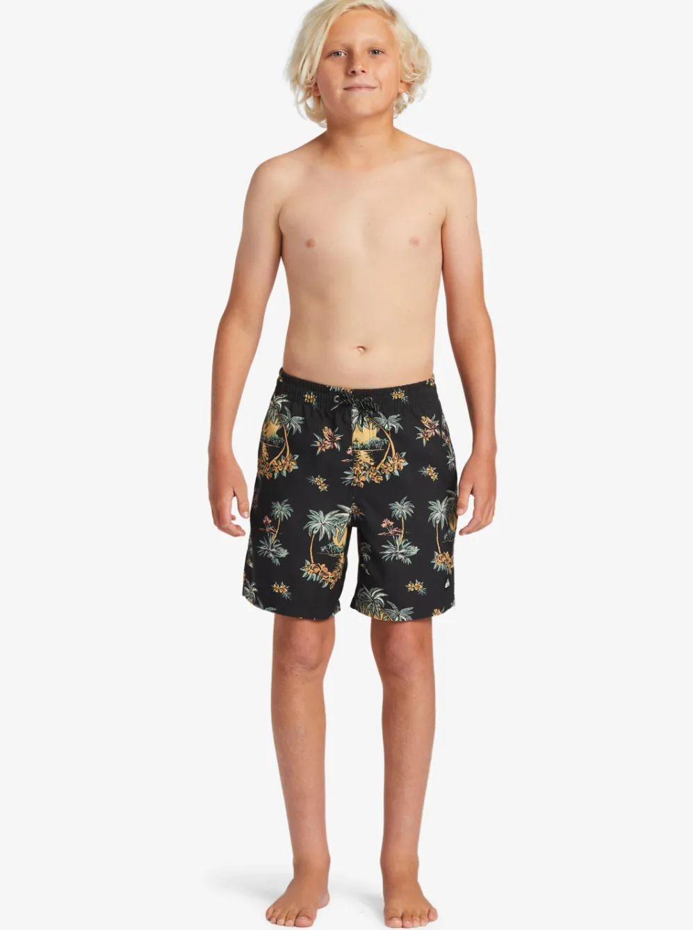 Quiksilver Boardshorts|Boy'S 8-16 Everyday Mix Vl 15Nb Elastic Waist Shorts Black Palm Spritz