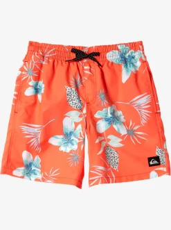 Quiksilver Boardshorts|Boy'S 8-16 Everyday Mix Vl 15Nb Elastic Waist Shorts Fiery Coral