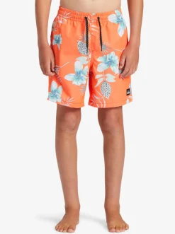 Quiksilver Boardshorts|Boy'S 8-16 Everyday Mix Vl 15Nb Elastic Waist Shorts Fiery Coral