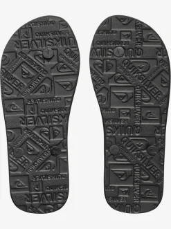 Quiksilver Sandals|Boy'S 8-16 Molokai Flip-Flops Black/Black/White