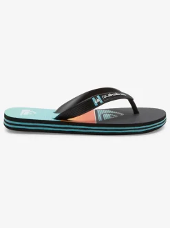 Quiksilver Sandals|Boy'S 8-16 Molokai Flip-Flops Black/Orange/Green