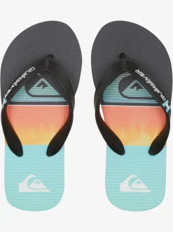 Quiksilver Sandals|Boy'S 8-16 Molokai Flip-Flops Black/Orange/Green