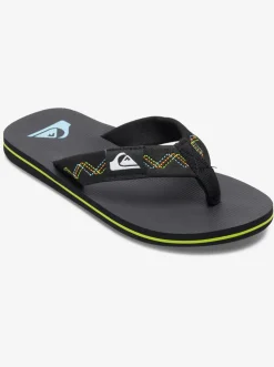 Quiksilver Sandals|Boy'S 8-16 Molokai Stitchy Sandals Black/Black/Green