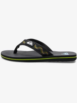 Quiksilver Sandals|Boy'S 8-16 Molokai Stitchy Sandals Black/Black/Green