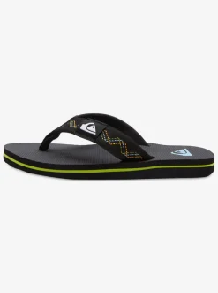 Quiksilver Sandals|Boy'S 8-16 Molokai Stitchy Sandals Black/Black/Green