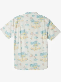 Quiksilver Shirts|Boy'S 8-16 Palm Spritz Short Sleeve Woven Shirt Snow White Palm Spritz