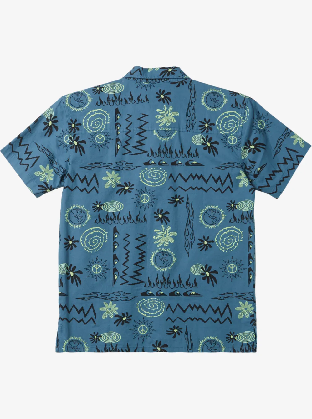 Quiksilver Shirts|Boy'S 8-16 Radical Times Short Sleeve Woven Shirt Agean Blue Radical Times Ss