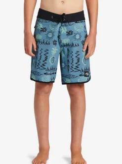 Quiksilver Shorts|Boy'S 8-16 Surfsilk Radical Scallop 16 Boardshorts Aegean Blue