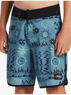 Quiksilver Shorts|Boy'S 8-16 Surfsilk Radical Scallop 16 Boardshorts Aegean Blue