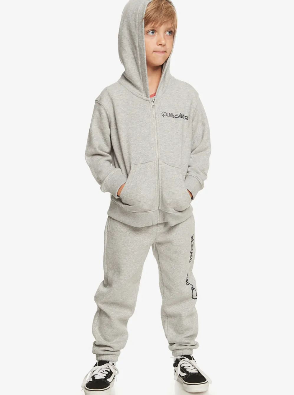 Quiksilver Sweatshirts & Hoodies|Boy'S 2-7 Vintage Rising Lines Zip-Up Hoodie Light Grey Heather