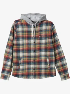 Quiksilver Shirts & Polos|Briggs Hooded Flannel Long Sleeve Top Mineral Red Briggs Flannel