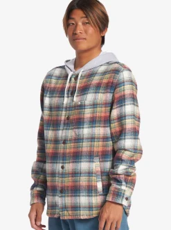 Quiksilver Shirts & Polos|Briggs Hooded Flannel Long Sleeve Top Mineral Red Briggs Flannel