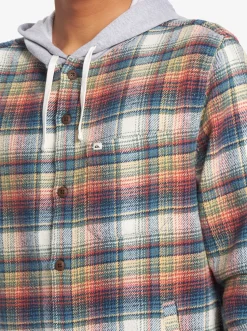 Quiksilver Shirts & Polos|Briggs Hooded Flannel Long Sleeve Top Mineral Red Briggs Flannel