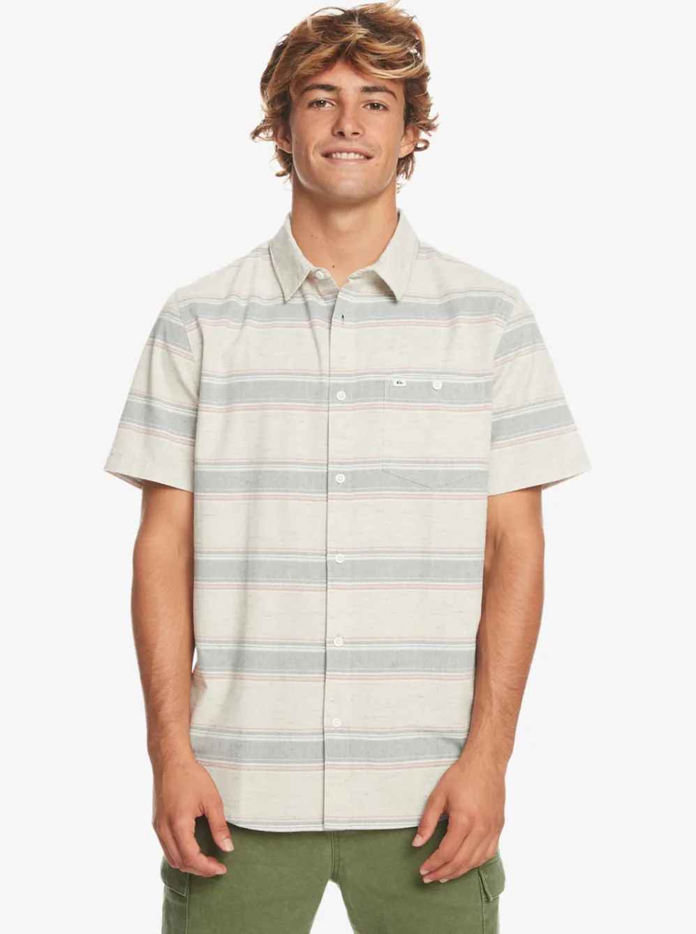 Quiksilver Shirts & Polos|Cali Sunrise Short Sleeve Shirt Plaza Taupe Cali