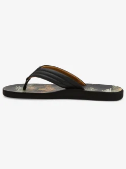 Quiksilver Sandals|Carver Print Sandals Black 5