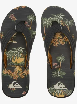 Quiksilver Sandals|Carver Print Sandals Black 5