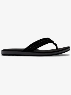 Quiksilver Sandals|Carver Suede Leather Sandals Solid Black