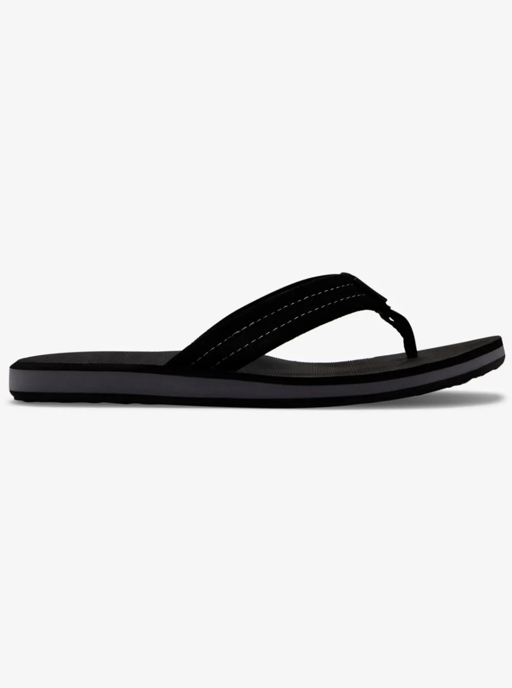 Quiksilver Sandals|Carver Suede Leather Sandals Solid Black