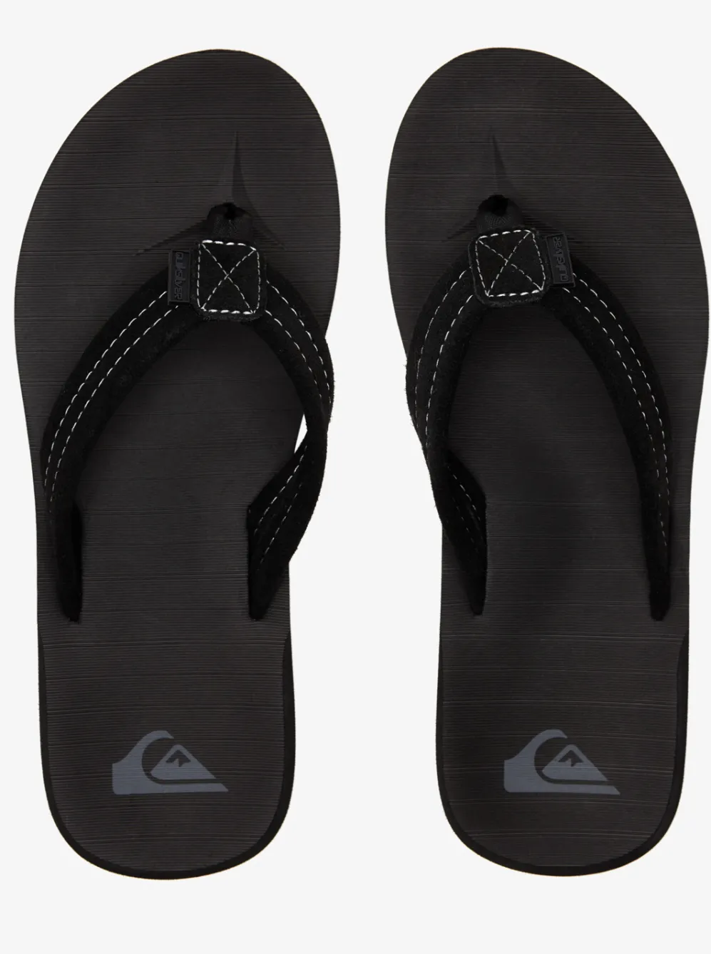 Quiksilver Sandals|Carver Suede Leather Sandals Solid Black