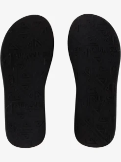 Quiksilver Sandals|Carver Suede Leather Sandals Solid Black