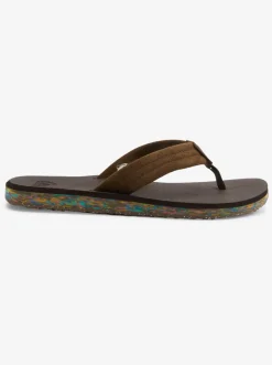 Quiksilver Sandals|Carver Suede Recycled Sandals Brown 2