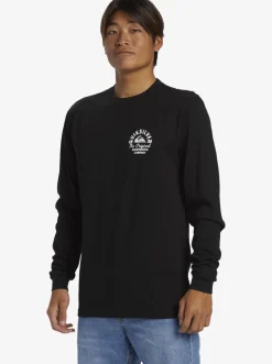 Quiksilver Tees|Circled Script Long Sleeve T-Shirt Black