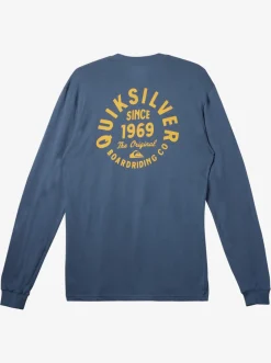 Quiksilver Tees|Circled Script Long Sleeve T-Shirt Bering Sea