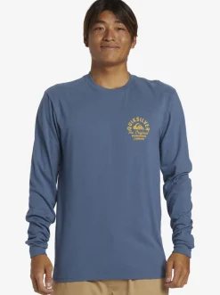 Quiksilver Tees|Circled Script Long Sleeve T-Shirt Bering Sea