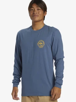 Quiksilver Tees|Circled Script Long Sleeve T-Shirt Bering Sea