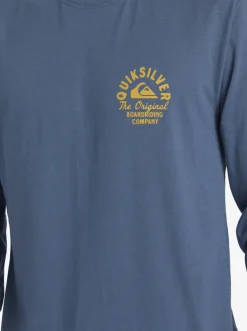 Quiksilver Tees|Circled Script Long Sleeve T-Shirt Bering Sea