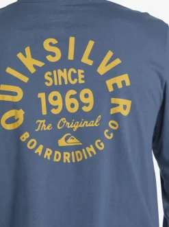 Quiksilver Tees|Circled Script Long Sleeve T-Shirt Bering Sea
