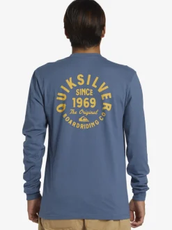 Quiksilver Tees|Circled Script Long Sleeve T-Shirt Bering Sea