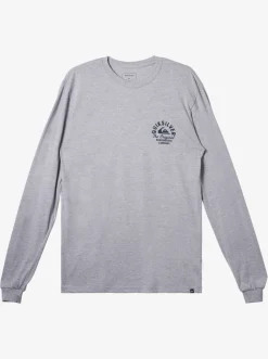 Quiksilver Tees|Circled Script Long Sleeve T-Shirt Athletic Heather