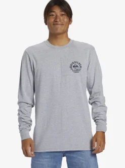 Quiksilver Tees|Circled Script Long Sleeve T-Shirt Athletic Heather
