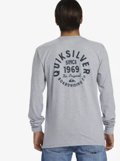 Quiksilver Tees|Circled Script Long Sleeve T-Shirt Athletic Heather