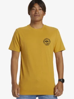 Quiksilver Tees|Circled Script T-Shirt Mustard