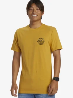 Quiksilver Tees|Circled Script T-Shirt Mustard
